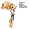 Cats Resin Sculpture Mother Cat And Kittens Figurine Desk Edge Decoration Cat Statue