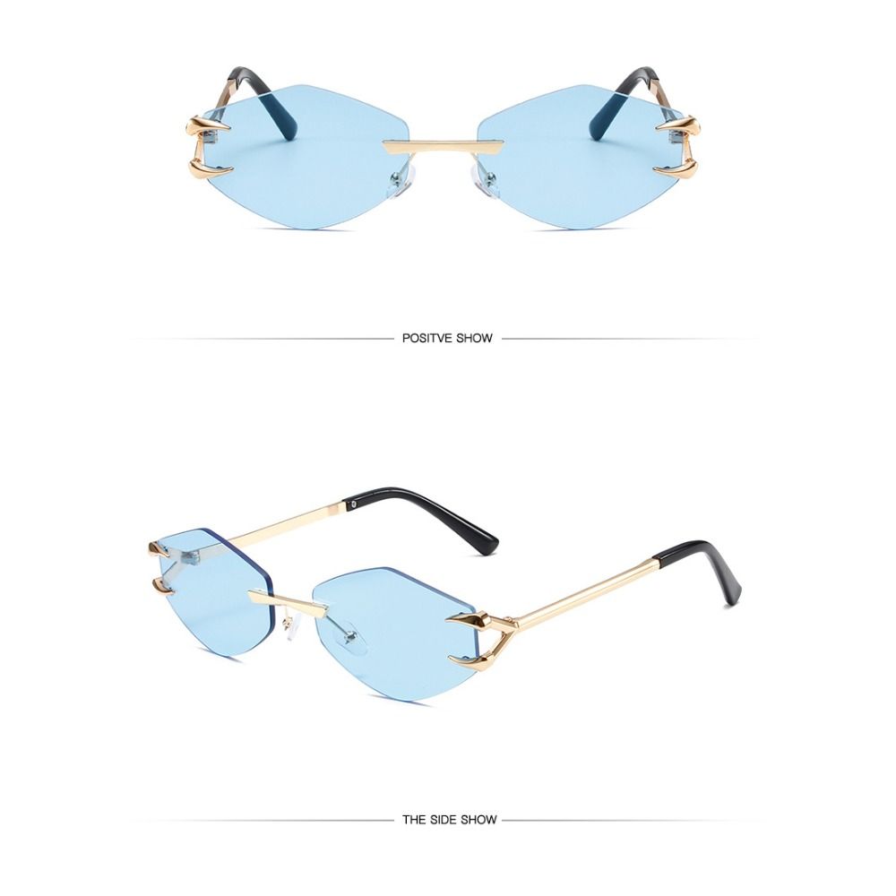Солнцезащитные очки без оправы в стиле ретро с градиентом UV400, популярные металлические очки без оправы, квадратные солнцезащитные очки для мужчин и женщин
