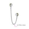 Двойная цепочка Love Heart Safety Spacer Stopper Charm Bulbs для женщин стерлингового серебра Fit European Bracelet .925