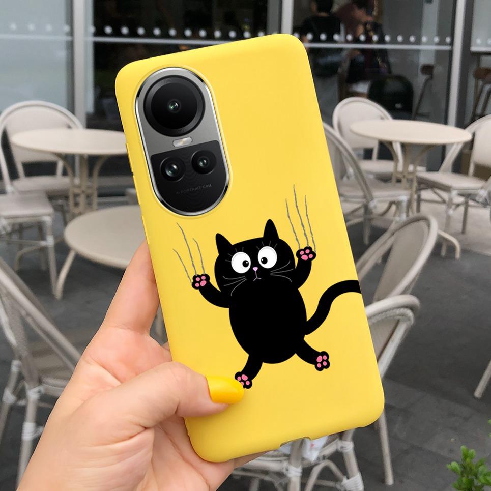 Case For Oppo Reno10 Pro Global Version Cover Bumper For Reno 10 10Pro 5G CPH2531 CPH2525 Soft TPU Capa With Cartoon Print Etui