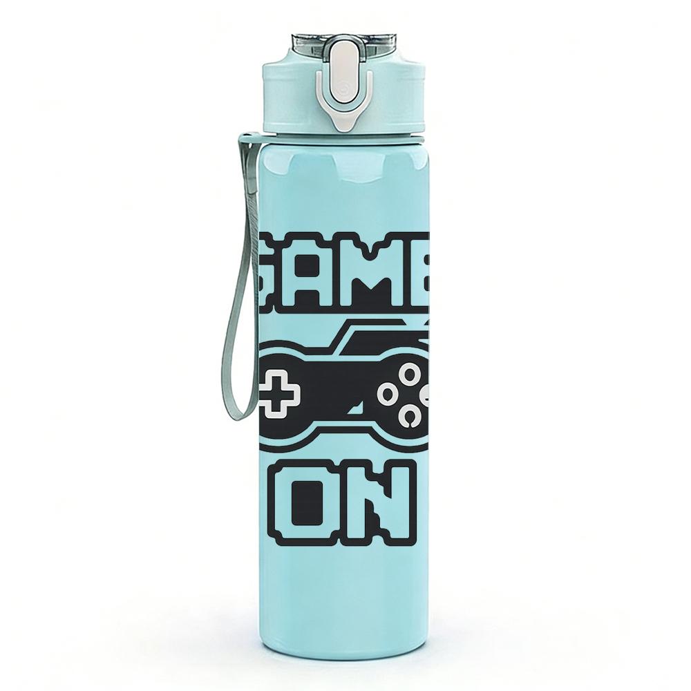1PC Game On Racing Motorcycle Logo 750ml Color Plastic Water Bottle Leakproof Flip Straw Lid For Sports Office Home Use