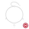 Fashion Summer S925 Sterling Silver Double-Layer Adjustable Heart/Five-Pointed Star/Cross Pendant Anklet
