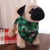 Santa Claus Dog Saliva Towel Red Green Grid Triangle Bandana Merry Christmas Decoration