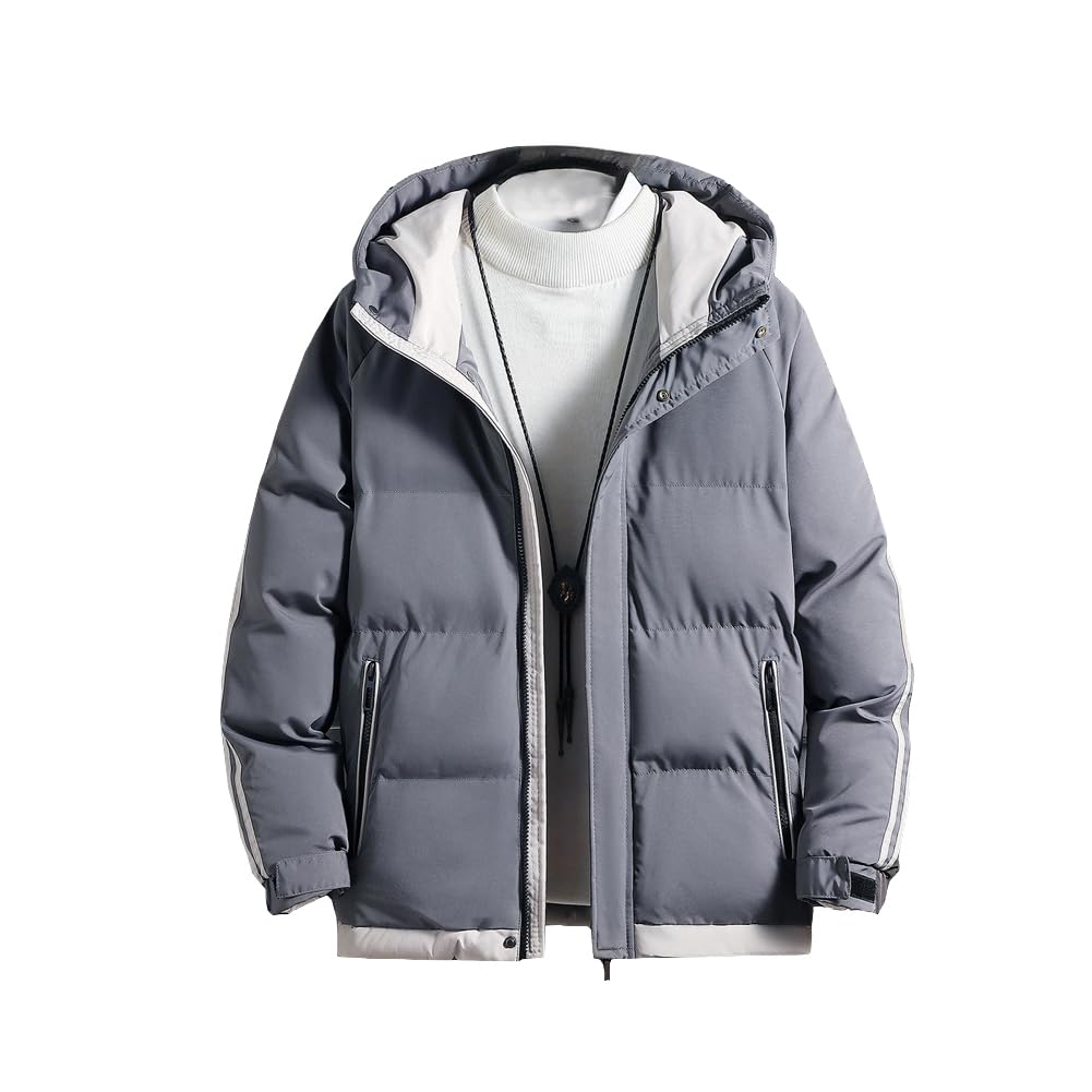 Anzn Down Hooded Casual Cold Plus Sizes Solid Perfect for or Winter Wear Men's Coat, Jacket, Protection, Water-Repellent, Windproof, Warm, Available,