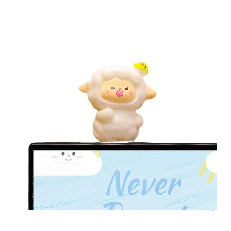 Cute Computer Display Screen Decoration New Handcrafted Desk Ornaments Mini Cartoon DollsOffice EssentialsLittle Sheep