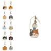 1PC Metal Cute Kitty Series Japanese Keychain Cartoon Leather Keyring Pendant Decorative Bag