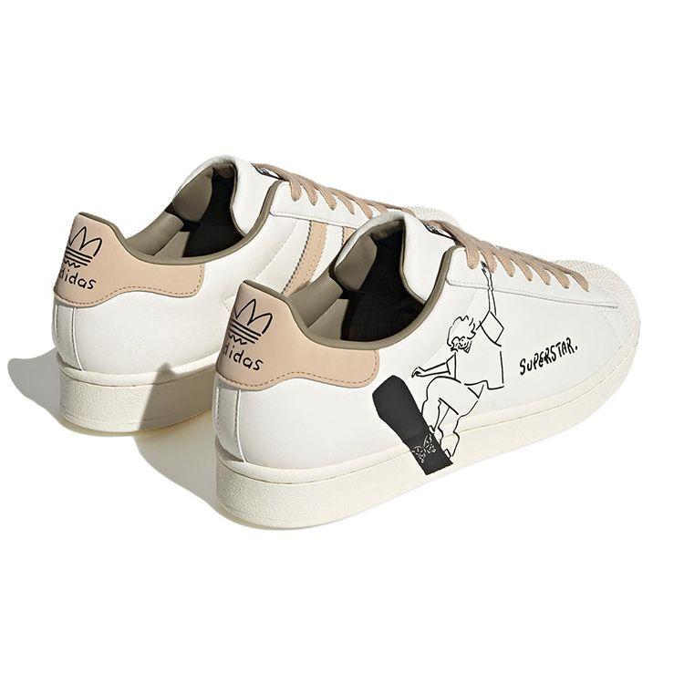 Adidas Оригинальные Superstar Прочные Легкие Низкие Кеды для Скейтбординга Коллаборация Унисекс Кеды для Скейтбординга Белые ID7447