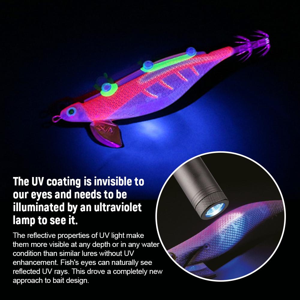 5 шт., светящаяся приманка для креветок, жесткая искусственная приманка, деревянная приманка для креветок с крючками для кальмаров