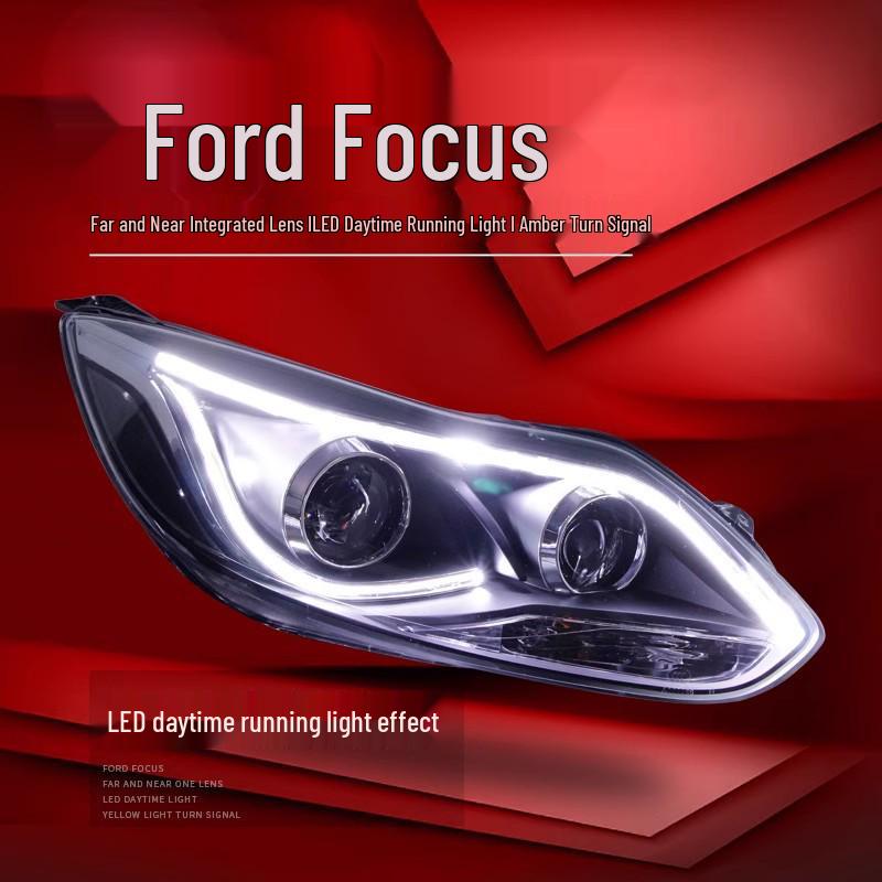 Светодиодная Дневная Ходовая Огни Би-Ксеноновая Проекторная Светодиодная Фара в Сборе для Ford Focus 12-14