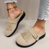 Fashion Women's Summer Wear 2025 New Versatile Retro Slippers Design Tassel Soft Sole Baotou Women's Shoes Trend