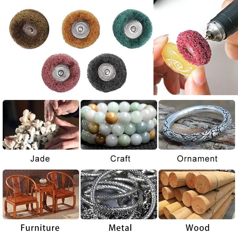 5/10/15/20/30/40/50 шт., мини-дрель, абразивная щетка, хвостовик 2,35 мм, нейлоновый полировальный круг, вращающийся ручной инструмент Dremel, набор аксессуаров для удаления ржавчины