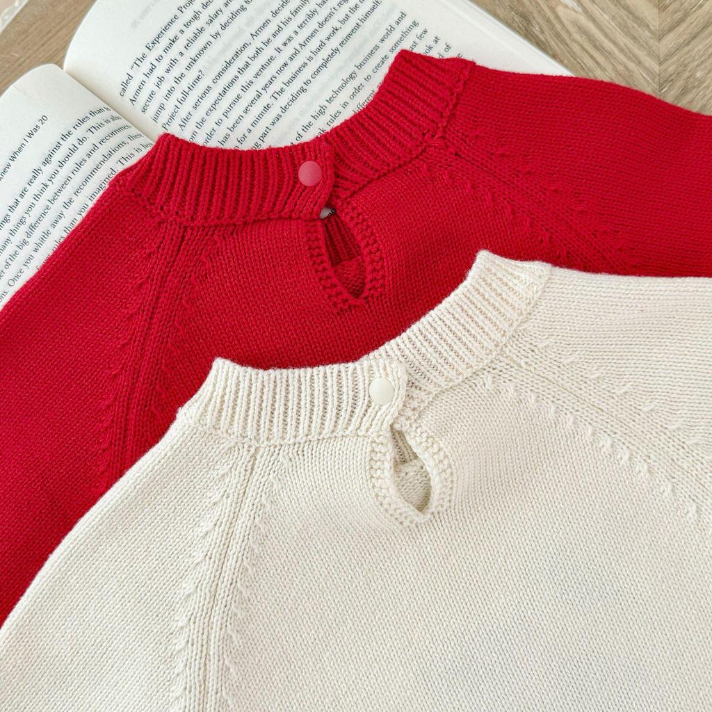 Best-Selling Knitted Plum Blossom & Deer Romper for Babies - Pure Cotton Spring & Autumn Suit for Boys and Girls (Full Moon, One Year Old)