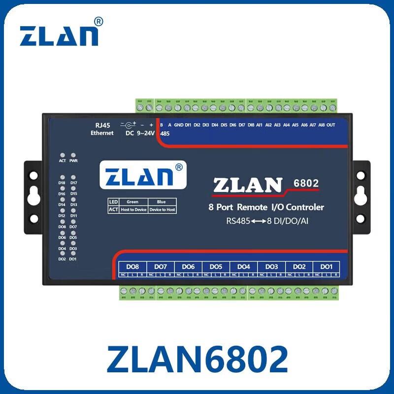 ZLAN 8-Channel Industrial Remote I/O Controller