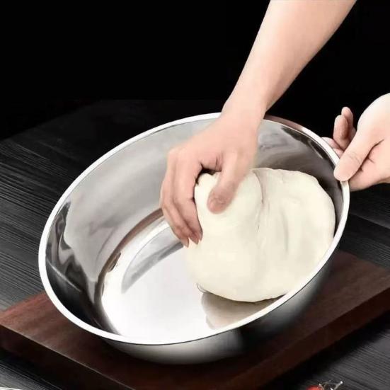 Металлическая миска для смешивания Гладкая поверхность Антипригарная Легко моется Можно мыть в посудомоечной машине Многоцелевая Большая миска Салатник