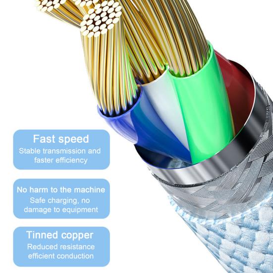 Fast Charging Cable 3-in-1 Anti-Winding with Smart Chip 66W 6A Multi-Device Support Charging Cable Phone Supplies