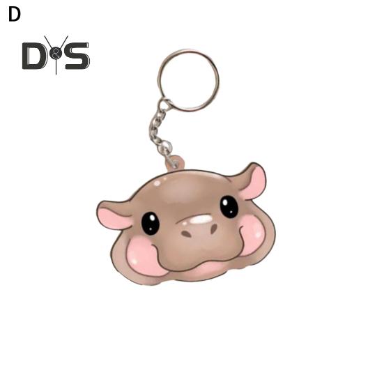 Брелок-подвеска в виде бегемота, небольшой брелок-подвеска, выделяющийся, необычный брелок-подвеска, сумка, рюкзак, аксессуар, подарок