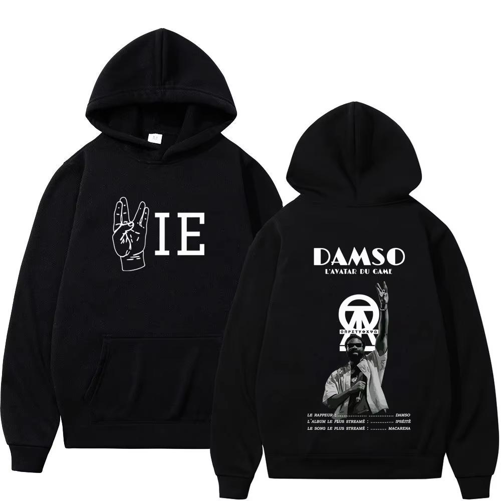 Горячая Распродажа Свитшот Rapper Damso Тур 2026 Мужской Женский Винтажный Мягкий Хлопковый Свитшот Модный Уличный Стиль для Повседневных Образов