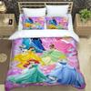 Princess series duvet cover set, 3D children's bedding three-piece set, includes 1 duvet cover and 2 pillowcases, extra large si