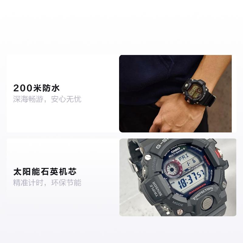 Casio Серия MASTER OF G-LAND 200 метров водонепроницаемые солнечные кварцевые часы с ремешком из углеродного волокна мужские серый циферблат GW-9400J-1JF