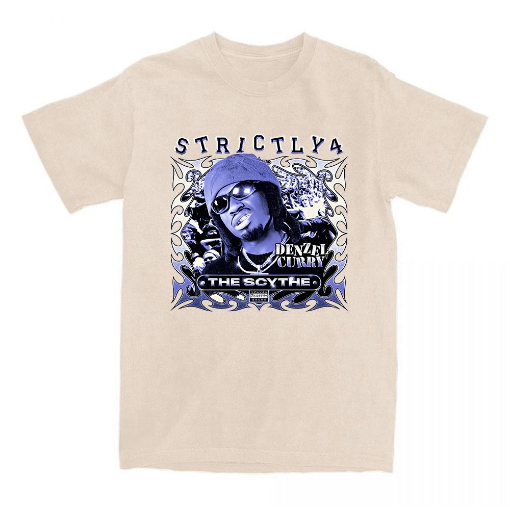 Футболка Denzel Curry Strictly 4 The Scythe Летняя с коротким рукавом Хлопковая Женская Футболка Унисекс Уличная Одежда Дизайн Рэпера Принт Футболки