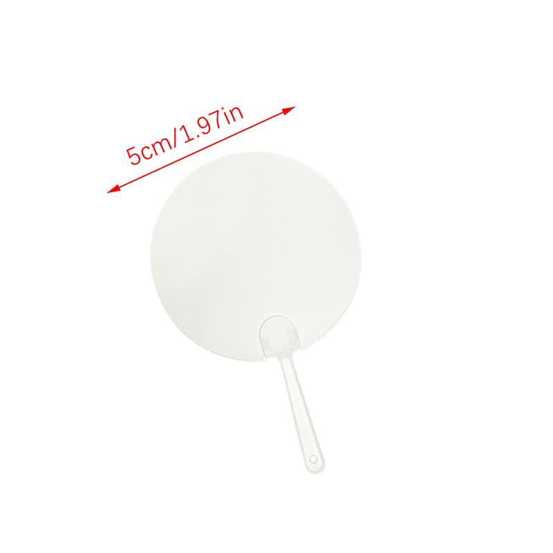 50PCS 5cm Mini Transparent Blank Hand Fans for Kids DIY Art Wedding Party Custom Favors