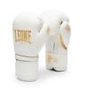 LEONE 1947 Boxing Gloves Unisex Synthetic Leather with Wrist Protection Hook and Loop Closure GN059W [WHITE & GOLD] Pads, (10M) White/Gold [Genuine]