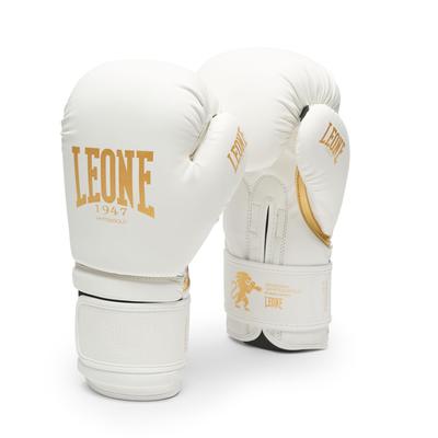 LEONE 1947 Боксерские перчатки Унисекс Синтетическая кожа с защитой запястья Застежка на липучке GN059W [БЕЛЫЙ И ЗОЛОТОЙ] Накладки, (10M) Белый/Золотой [Подлинный]