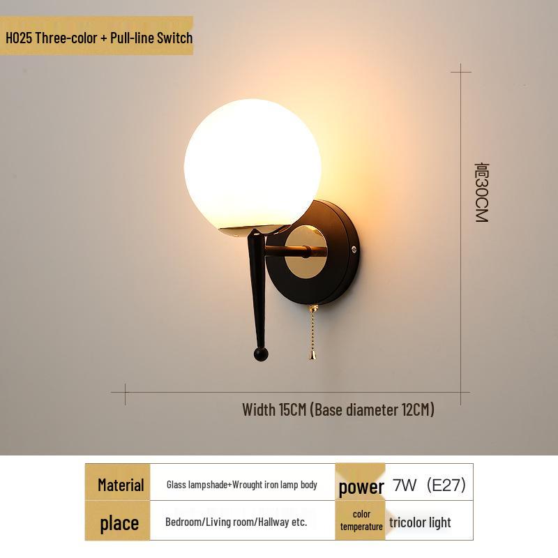 2025 Современный теплый настенный светильник для спальни, гостиной, столовой и лестницы