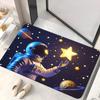 1pc, Astronaut Pattern HD Printed Door Mat, Non-Slip Bathroom Floor Mats, Microfiber Absorbent Machine Washable Polyester Mat for Bedroom, Living Room