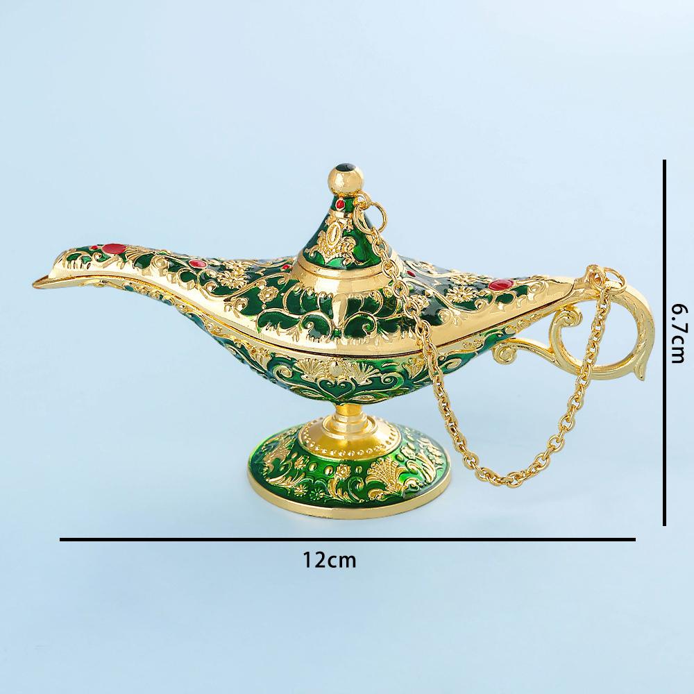 European Imitation Classical Handicraft Decoration Creative Decor Props Wishing Lamp Gift Metal Trumpet Aladdin Magic Lamps