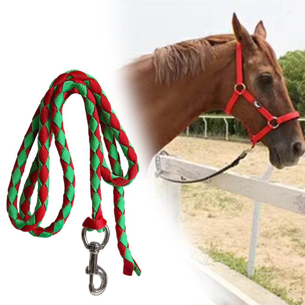 Поводок для лошади Плетеный поворотный поводок с пряжкой и карабином для верховой езды