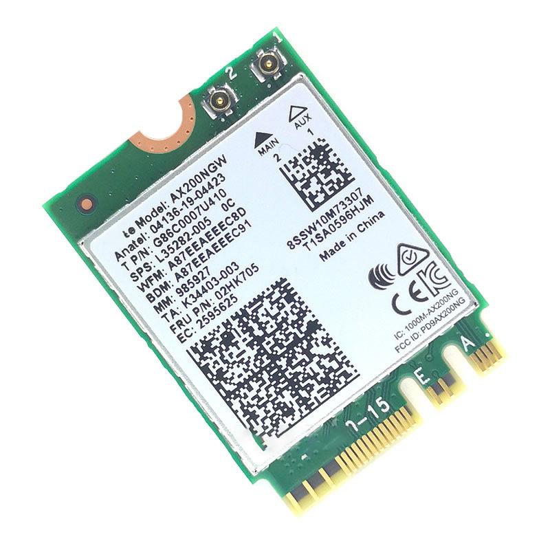 Для ноутбука ПК Wi-Fi 6E Ax210 Bluetooth 5.2 M.2 Беспроводная карта Ax210Ngw 2,4 ГГц 5 ГГц 6 ГГц 5374 Мбит/с 802.11Ax Ax200 Адаптер