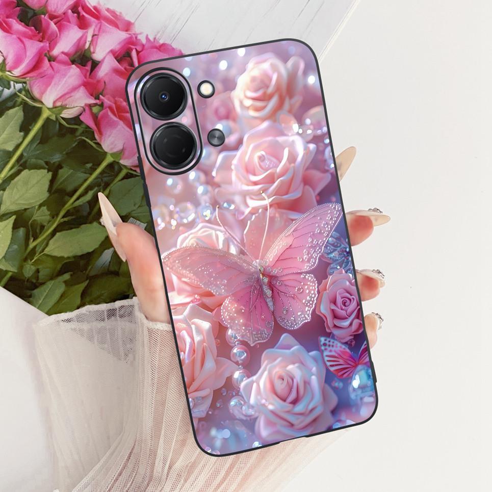 Цветок Бабочка Роскошный Девичий Модный Чехол Для Tecno Spark GO 3 GO3 KN3 Чехол Для Телефона Мягкий Тонкий Матовый Силиконовый ТПУ Задняя Крышка