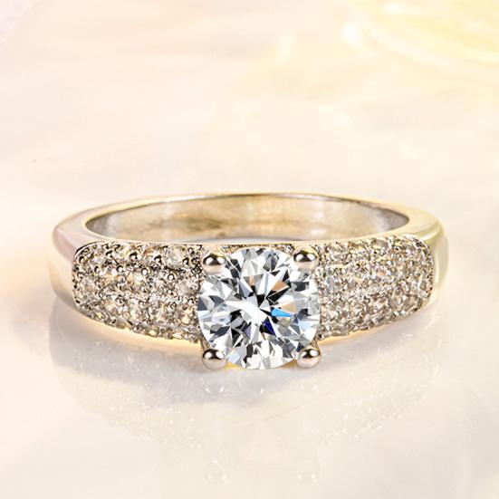 Кольцо с цирконием, изысканное мастерство, блестящая геометрическая полировка, ослепительный долговечный ювелирный аксессуар, женское обещание