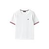 Fila Solid Color Logo Casual Round Neck Woven Printed Short Sleeve T-Shirt Women Tops White F11W321402FWT