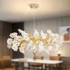 Nordic Creative Floral Ceramic Chandelier Restaurant Romantic LED Chandelier Living Room Home Decoration Lighting Fixtures