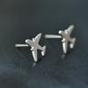 Fashion Prevent Allergy Silver Color Airplane Stud Earrings For Women Party Gift Jewelry Brincos
