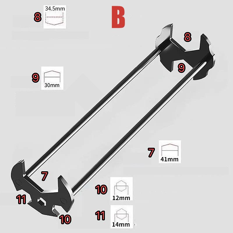 2 шт. Многофункциональный гаечный ключ для ремонта раковины из углеродистой стали, инструмент для установки смесителя раковины для ванной комнаты, кухни