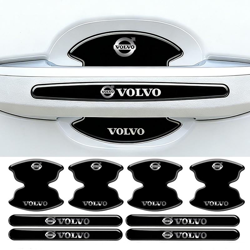 8pcs Car Door Handle Bowl Sticker Anti-collision Protection Strips Decals for Volvo C40 V60 V40 XC90 S60 C30 XC60 V50 V70 S90 T6