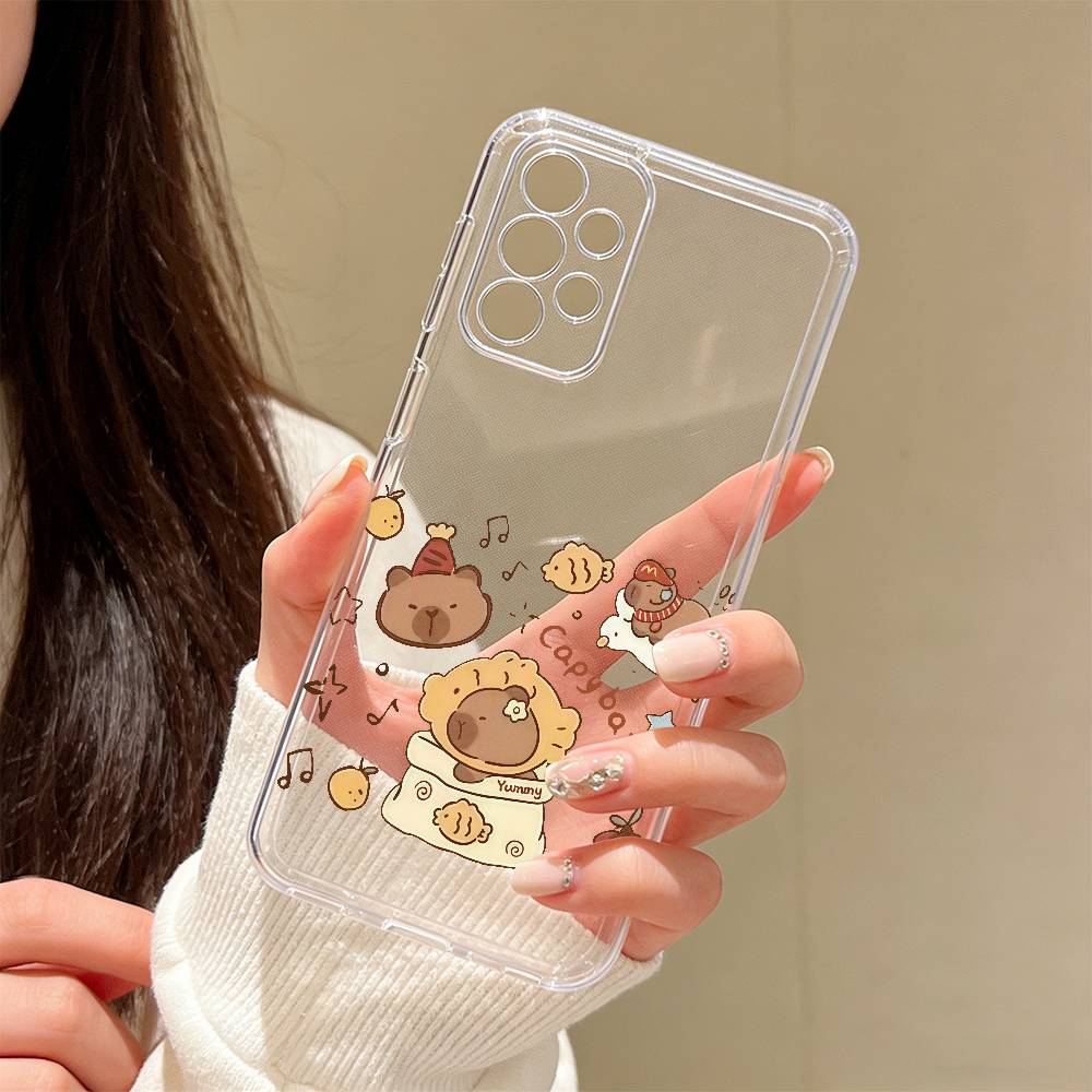 Чехол для телефона Капибара Прозрачный Силиконовый Мягкий Для Samsung S25,S24,S21,S22,S23,S30,Ultra,S20,Plus,Fe