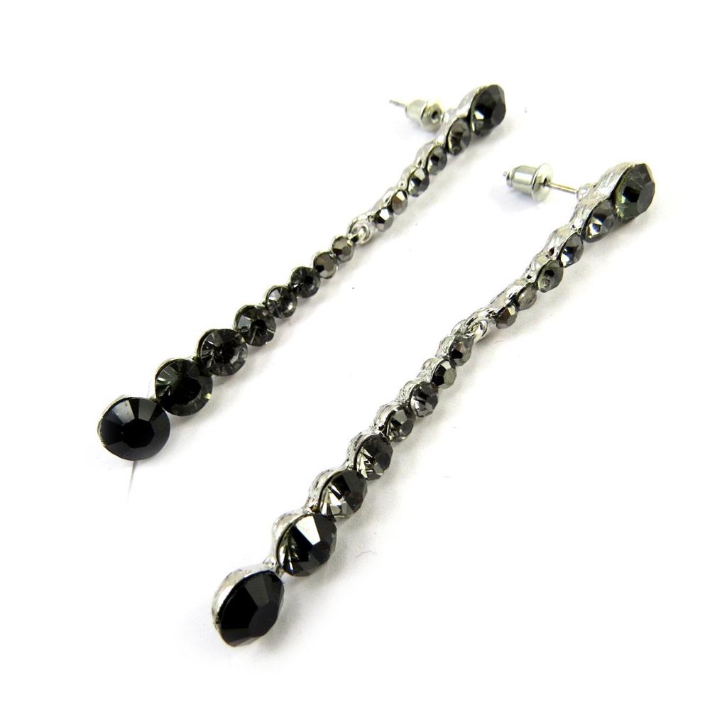 Les Trésors De Lily [N3131] - Дизайнерские серьги "Сисси" серо-черный