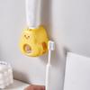 No Punching Yellow Duck Toothpaste Dispenser Plastic Toothbrush Holder  for Bathroom