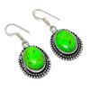 Green Turquoise Gemstone Handmade 925 Sterling Silver Jewelry Earring 1.69" F3p70