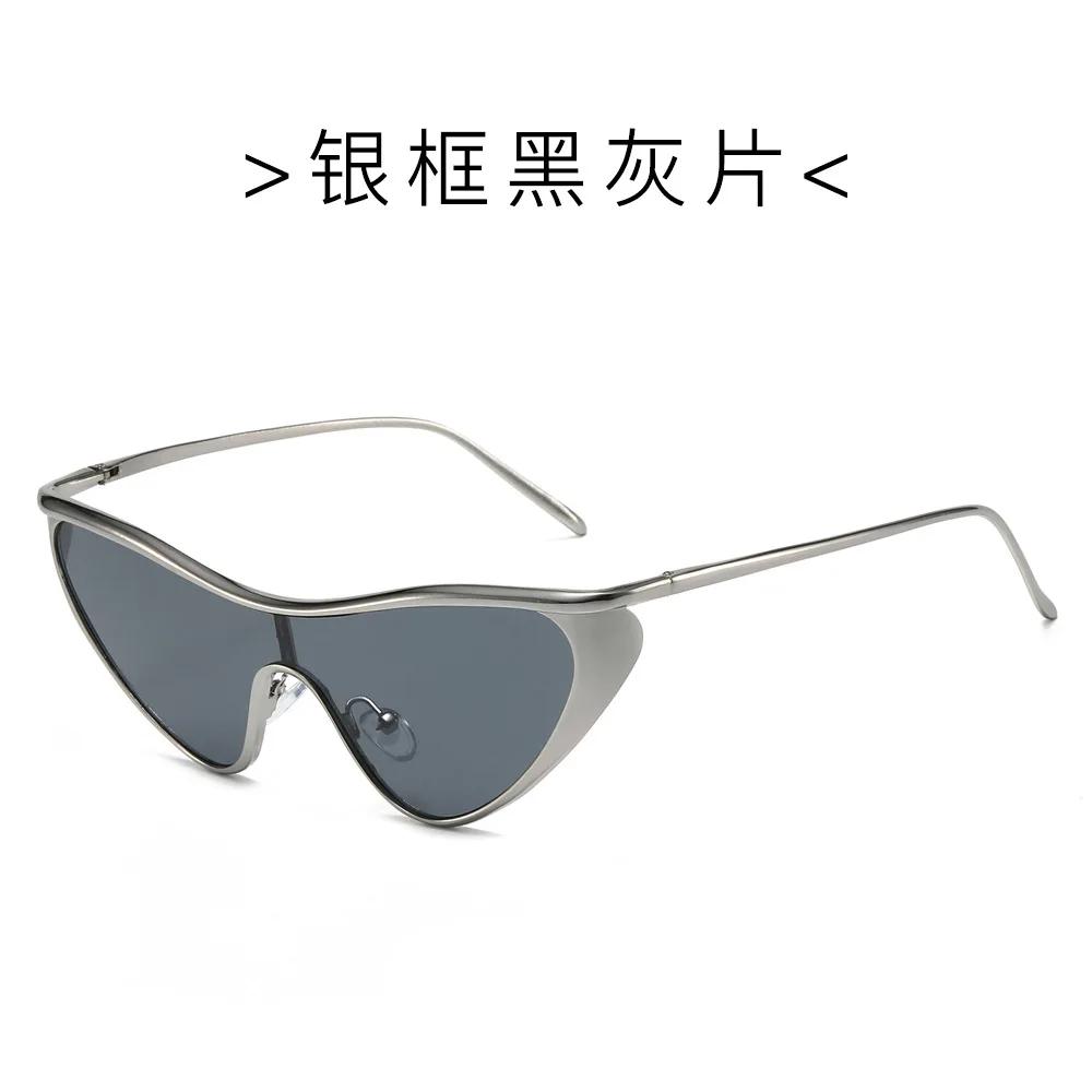 Punk Cat Eye Sunglasses Women Luxury Brand Steampunk One-Piece Sun Glasses For Lady Vintage Shield Eyewear Uv400 Shades