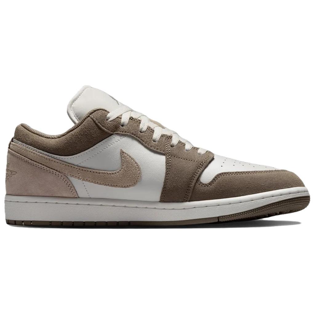 Кроссовки мужские Air Jordan 1 Low Оливково-серые Белые Бледно-слоновая кость 553558-046