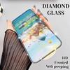 Новое закаленное стекло с алмазным покрытием для iPhone 16 15 14 13 12 11 Pro Max X XS XR XS Max 3D стереоскопическое алмазное инкрустированное матовое стекло с защитой от подглядывания