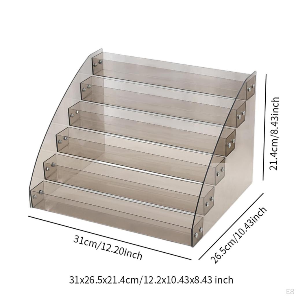 Acrylic Cosmetic Storage Box Lips Gloss Stand, Nail Polish Organizer Makeup Holder for Brushes