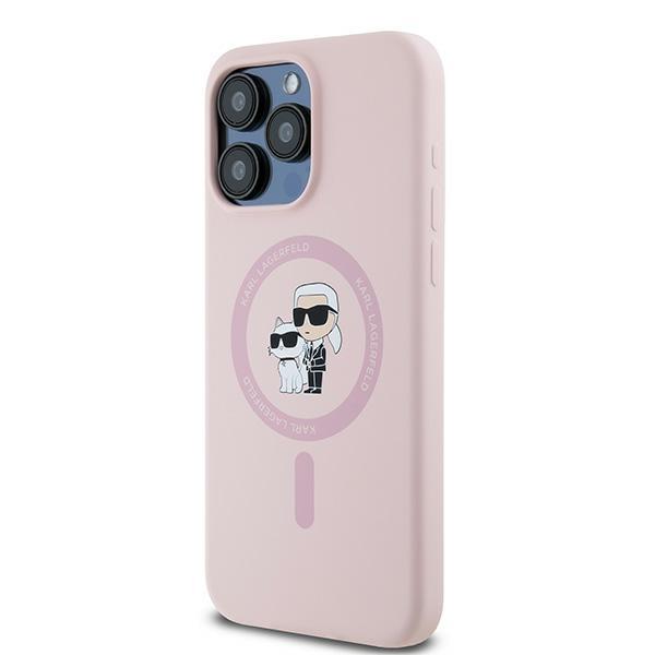 Karl Lagerfeld Klhmp15Lscmkcrhp Iphone 15 Pro 6.1 Różowy/Pink Hardcase Silicone Karl & Choupette Magsafe