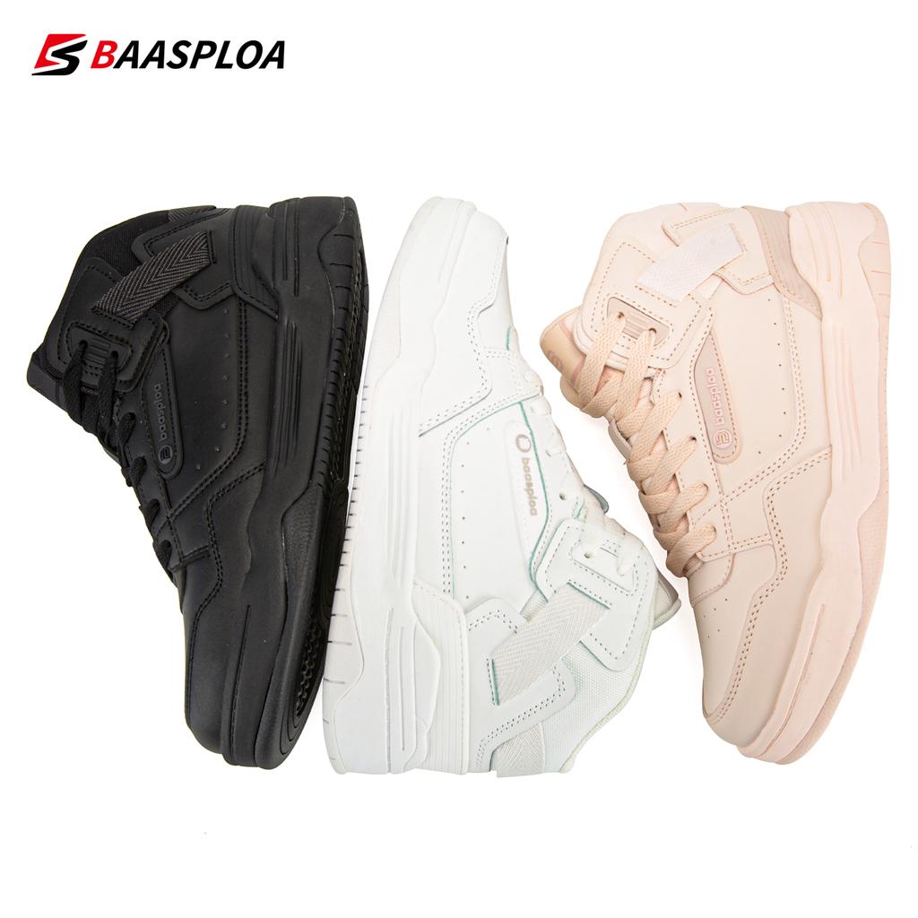 BAASPLOA Women Winter Sneakers New Fashion Plush Leather Walking Shoes for Woman Warm Casual Sneakers Non-Slip Shoe 2023