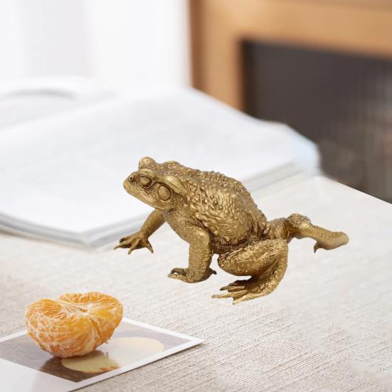Латунная фигурка жабы, латунная фигурка счастливого животного-лягушки, модель, статуя, скульптура, игрушка для рабочего стола, украшение в стиле фэн-шуй, украшение, фестиваль, подарок